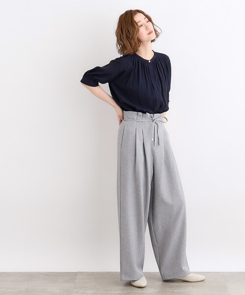 grove(グローブ)の「◆【洗える】ヴィンテージサテン五分袖ブラウス(シャツ/ブラウス・レディース・ピンク/ネイビー/グレー系/ホワイト系3/オフホワイト・03/02/01/04/05)」の15枚目の写真