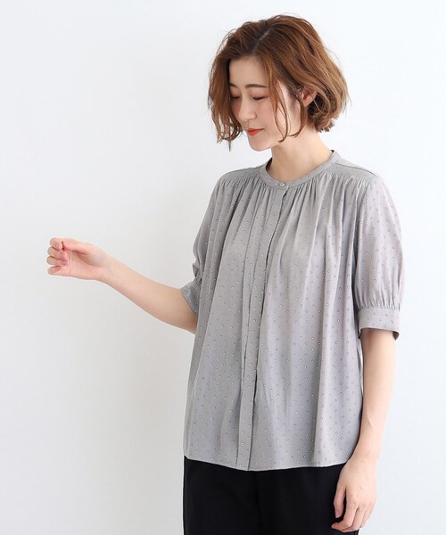 grove(グローブ)の「◆【洗える】ヴィンテージサテン五分袖ブラウス(シャツ/ブラウス・レディース・ピンク/ネイビー/グレー系/ホワイト系3/オフホワイト・03/02/01/04/05)」の20枚目の写真