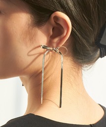 スネークチェーンリボンピアス ボール