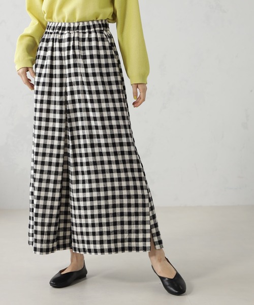 FOUND GOOD（ファウンドグッド）の「麻混タックスカーチョ（その他パンツ・レディース・ブラック/イエロー系5/グレー系1/グレー系・S/M/L）」の3枚目の写真