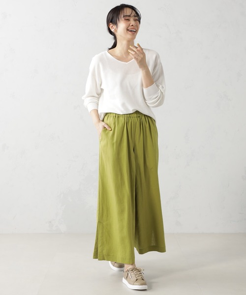 FOUND GOOD（ファウンドグッド）の「麻混タックスカーチョ（その他パンツ・レディース・ブラック/イエロー系5/グレー系1/グレー系・S/M/L）」の4枚目の写真