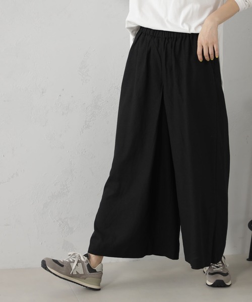 FOUND GOOD（ファウンドグッド）の「麻混タックスカーチョ（その他パンツ・レディース・ブラック/イエロー系5/グレー系1/グレー系・S/M/L）」の2枚目の写真