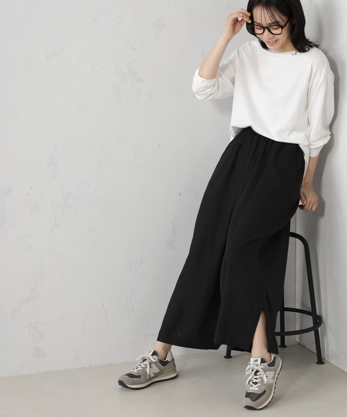 FOUND GOOD（ファウンドグッド）の「麻混タックスカーチョ（その他パンツ・レディース・ブラック/イエロー系5/グレー系1/グレー系・S/M/L）」の5枚目の写真