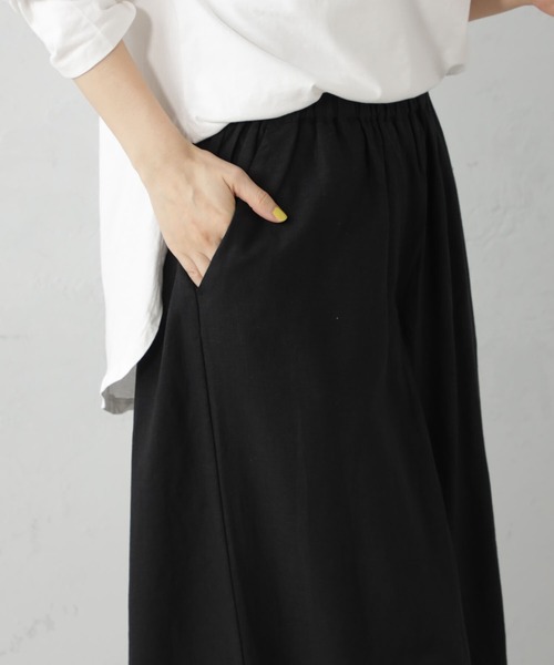 FOUND GOOD（ファウンドグッド）の「麻混タックスカーチョ（その他パンツ・レディース・ブラック/イエロー系5/グレー系1/グレー系・S/M/L）」の7枚目の写真