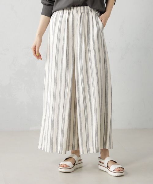 FOUND GOOD（ファウンドグッド）の「麻混タックスカーチョ（その他パンツ・レディース・ブラック/イエロー系5/グレー系1/グレー系・S/M/L）」の9枚目の写真