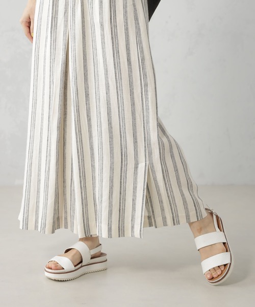 FOUND GOOD（ファウンドグッド）の「麻混タックスカーチョ（その他パンツ・レディース・ブラック/イエロー系5/グレー系1/グレー系・S/M/L）」の10枚目の写真