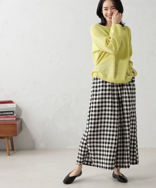 FOUND GOOD（ファウンドグッド）の「麻混タックスカーチョ（その他パンツ・レディース・ブラック/イエロー系5/グレー系1/グレー系・S/M/L）」の13枚目の写真