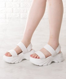 ゴム バック ストラップ 厚底 サンダル