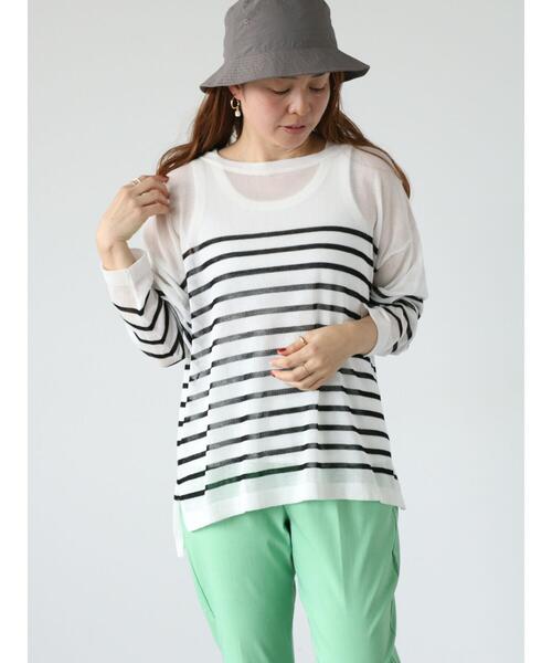 Lugnoncure（ルノンキュール）の「柄アソートシアーニットプルオーバー（ニット/セーター・レディース・オフホワイト/ブラック/ベージュ・F）」の2枚目の写真