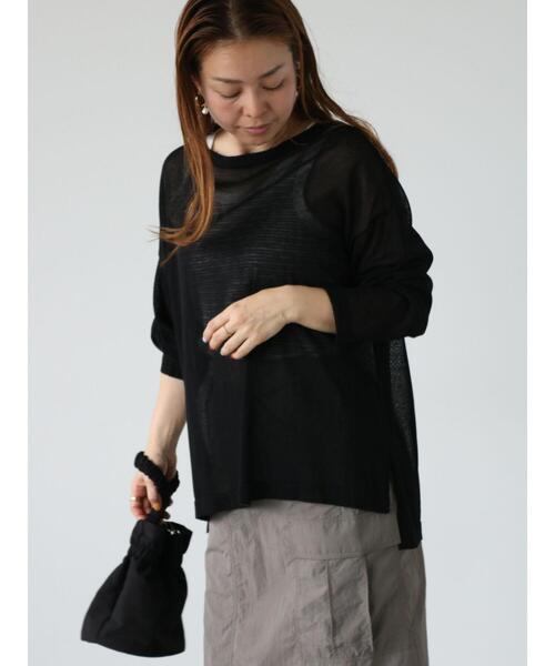 Lugnoncure（ルノンキュール）の「柄アソートシアーニットプルオーバー（ニット/セーター・レディース・オフホワイト/ブラック/ベージュ・F）」の15枚目の写真