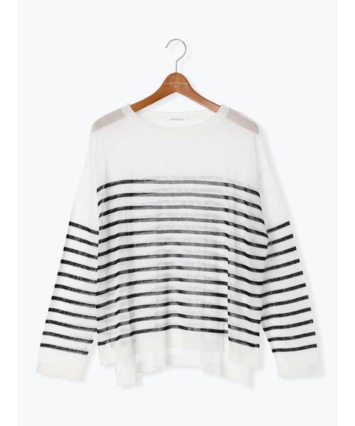 Lugnoncure（ルノンキュール）の「柄アソートシアーニットプルオーバー（ニット/セーター・レディース・オフホワイト/ブラック/ベージュ・F）」の7枚目の写真