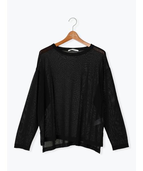 Lugnoncure（ルノンキュール）の「柄アソートシアーニットプルオーバー（ニット/セーター・レディース・オフホワイト/ブラック/ベージュ・F）」の8枚目の写真