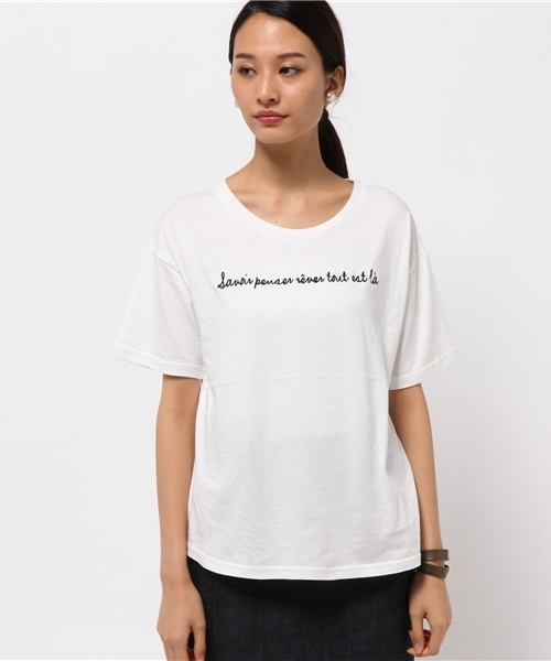 Discoat Parisien（ディスコートパリシアン）の「刺繍ロゴT（Tシャツ/カットソー・レディース・オフホワイト/キャメル/グレー・LARGE/MEDIUM）」の4枚目の写真