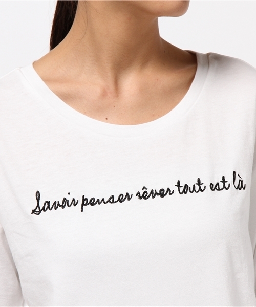 Discoat Parisien（ディスコートパリシアン）の「刺繍ロゴT（Tシャツ/カットソー・レディース・オフホワイト/キャメル/グレー・LARGE/MEDIUM）」の8枚目の写真