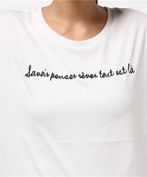 Discoat Parisien（ディスコートパリシアン）の「刺繍ロゴT（Tシャツ/カットソー・レディース・オフホワイト/キャメル/グレー・LARGE/MEDIUM）」の10枚目の写真