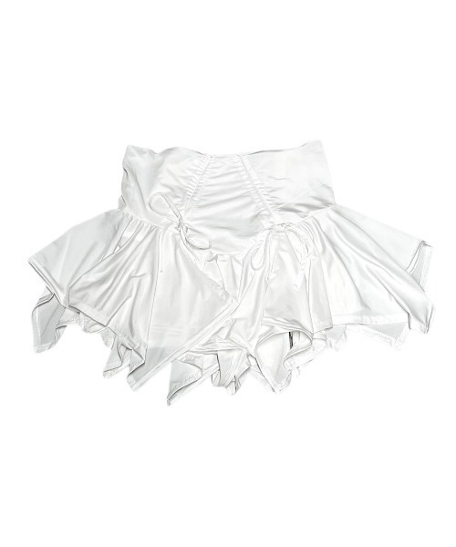 XU(エックスユー)の「ストリートファッション XU エックスユー shirring frill skirt シャーリングスカート フリルスカート ミニスカート ショート丈スカート リボンスカート バレエコア 韓国ファッション 韓国ストリート(スカート・レディース・ブラック/アイボリー・ONE SIZE)」の22枚目の写真