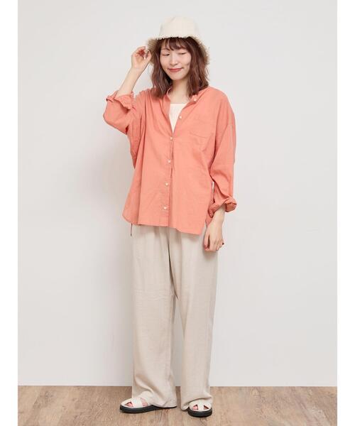 Samansa Mos2(サマンサ モスモス)の「シャーリングスクエアネックノースリーブ(Tシャツ/カットソー・レディース・ブラウン/ブラック/キナリ/ブルー・F)」の13枚目の写真