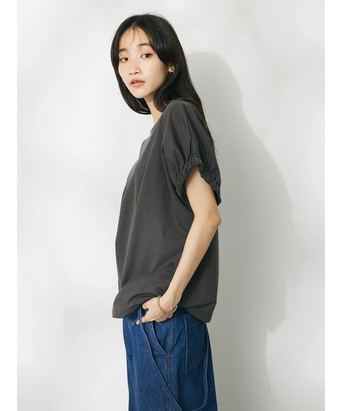 CRAFT STANDARD BOUTIQUE(クラフトスタンダードブティック)の「UVカット / ギャザースリーブプルオーバー(Tシャツ/カットソー・レディース・ブラック/アイボリー/チャコールグレー/オフホワイト・L/M)」の5枚目の写真
