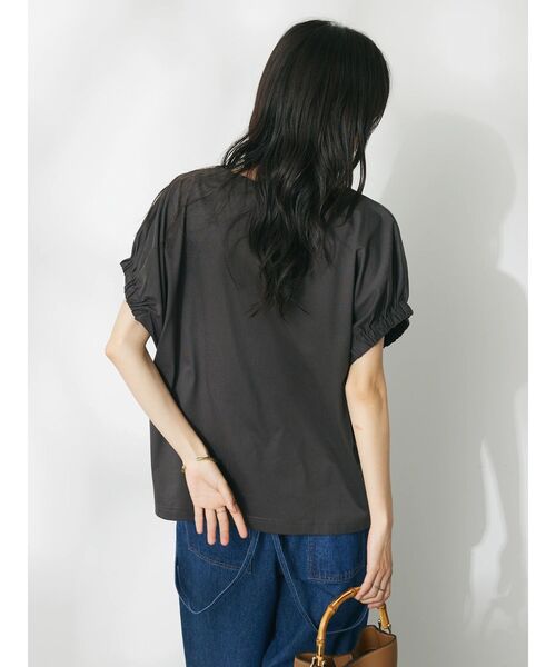 CRAFT STANDARD BOUTIQUE(クラフトスタンダードブティック)の「UVカット / ギャザースリーブプルオーバー(Tシャツ/カットソー・レディース・ブラック/アイボリー/チャコールグレー/オフホワイト・L/M)」の6枚目の写真