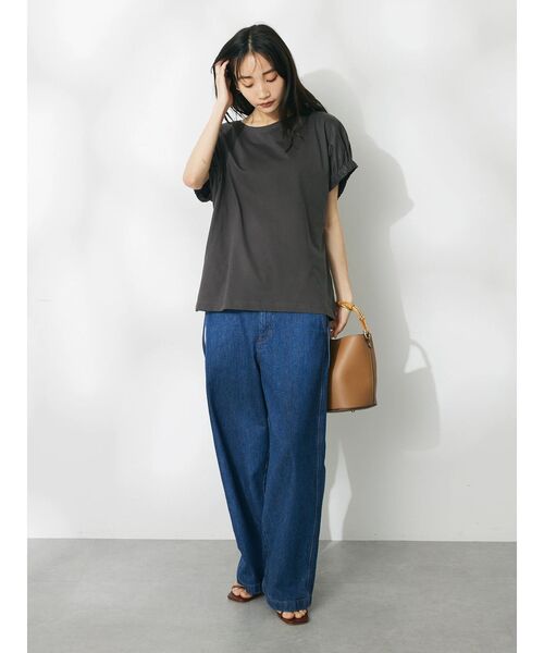 CRAFT STANDARD BOUTIQUE(クラフトスタンダードブティック)の「UVカット / ギャザースリーブプルオーバー(Tシャツ/カットソー・レディース・ブラック/アイボリー/チャコールグレー/オフホワイト・L/M)」の7枚目の写真