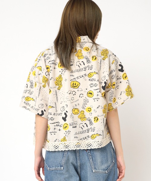 ブラウス シャツ B2826 ニコ総柄シャツ レディース セール】B2826 ニコ総柄シャツ（シャツ/ブラウス）｜RNA（アール