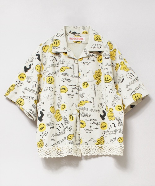 ブラウス シャツ B2826 ニコ総柄シャツ レディース セール】B2826 ニコ総柄シャツ（シャツ/ブラウス）｜RNA（アール