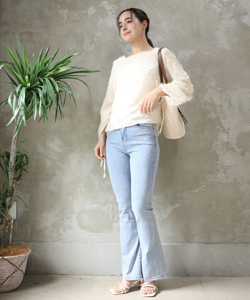 aimoha(アイモハ)の「袖裏側ギャザー透け感ブラウス (SS)(シャツ/ブラウス・レディース・ベージュ・SMALL/MEDIUM/LARGE)」の10枚目の写真
