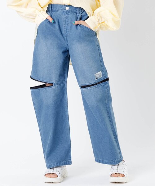 algy(アルジー)の「【ACTIVE】ジップデザインデニムロングパンツ(デニムパンツ・キッズ・ブラック/サックスブルー・XX-SMALL/MEDIUM/X-SMALL/SMALL)」の2枚目の写真