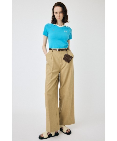 MOUSSY（マウジー）の「TINY SOCCER シャツ（Tシャツ/カットソー・レディース・ライトブルー/ライトイエロー/ネイビー/オフホワイト・FREE）」の7枚目の写真