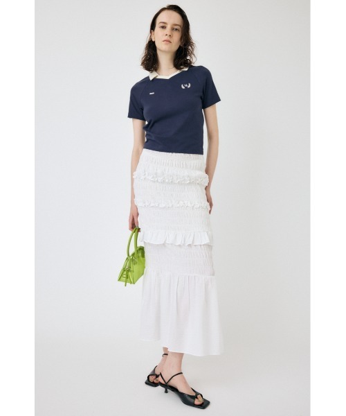 MOUSSY（マウジー）の「TINY SOCCER シャツ（Tシャツ/カットソー・レディース・ライトブルー/ライトイエロー/ネイビー/オフホワイト・FREE）」の16枚目の写真