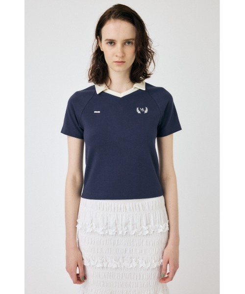 MOUSSY（マウジー）の「TINY SOCCER シャツ（Tシャツ/カットソー・レディース・ライトブルー/ライトイエロー/ネイビー/オフホワイト・FREE）」の19枚目の写真