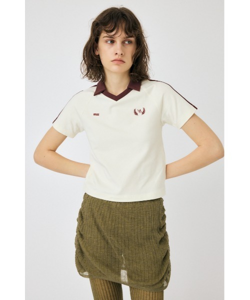 MOUSSY（マウジー）の「TINY SOCCER シャツ（Tシャツ/カットソー・レディース・ライトブルー/ライトイエロー/ネイビー/オフホワイト・FREE）」の21枚目の写真