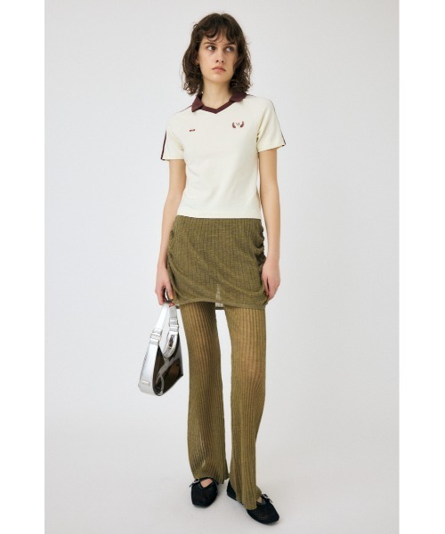 MOUSSY（マウジー）の「TINY SOCCER シャツ（Tシャツ/カットソー・レディース・ライトブルー/ライトイエロー/ネイビー/オフホワイト・FREE）」の22枚目の写真