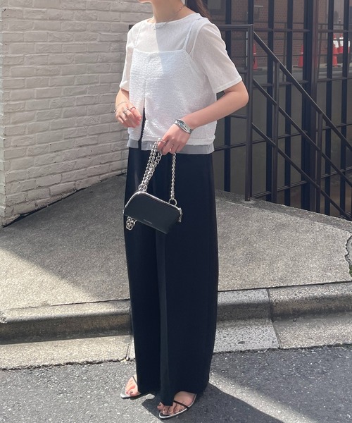 COLLAGE GALLARDAGALANTE（コラージュガリャルダガランテ）の「スパンコールキャミ（キャミソール・レディース・ホワイト/ブラック・FREE）」の10枚目の写真