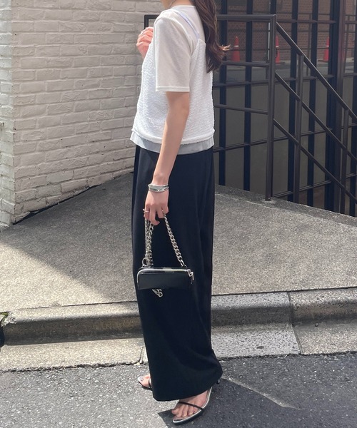 COLLAGE GALLARDAGALANTE（コラージュガリャルダガランテ）の「スパンコールキャミ（キャミソール・レディース・ホワイト/ブラック・FREE）」の11枚目の写真