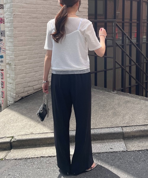 COLLAGE GALLARDAGALANTE（コラージュガリャルダガランテ）の「スパンコールキャミ（キャミソール・レディース・ホワイト/ブラック・FREE）」の12枚目の写真