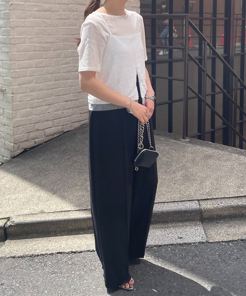 COLLAGE GALLARDAGALANTE（コラージュガリャルダガランテ）の「スパンコールキャミ（キャミソール・レディース・ホワイト/ブラック・FREE）」の13枚目の写真