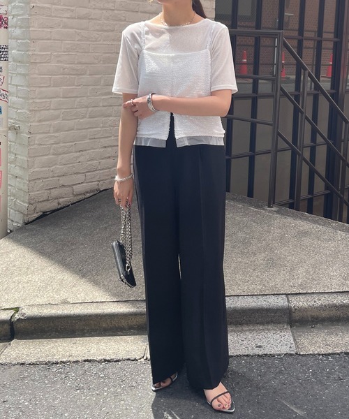 COLLAGE GALLARDAGALANTE（コラージュガリャルダガランテ）の「スパンコールキャミ（キャミソール・レディース・ホワイト/ブラック・FREE）」の14枚目の写真