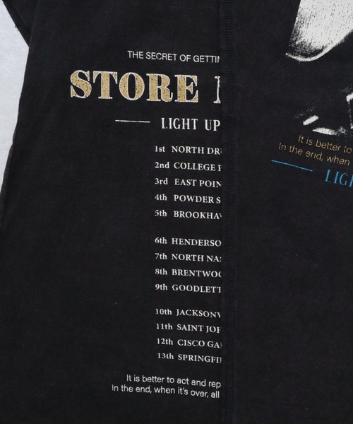 Salong hameu（サロン ハミュー）の「ヴィンテージライクなリメイク風バンドTシャツ メンズ レディース/半袖ロックT（Tシャツ/カットソー・メンズ・ブラック/ダークグレー・M/L）」の10枚目の写真