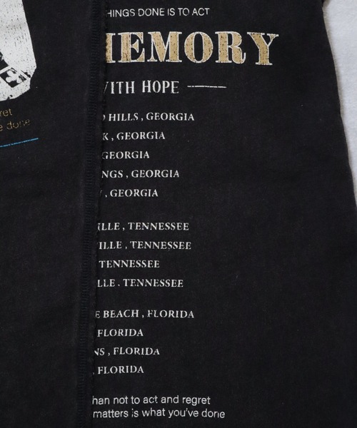 Salong hameu（サロン ハミュー）の「ヴィンテージライクなリメイク風バンドTシャツ メンズ レディース/半袖ロックT（Tシャツ/カットソー・メンズ・ブラック/ダークグレー・M/L）」の8枚目の写真