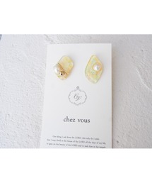 【chez vous】Ink art pearl ピアス(MA)