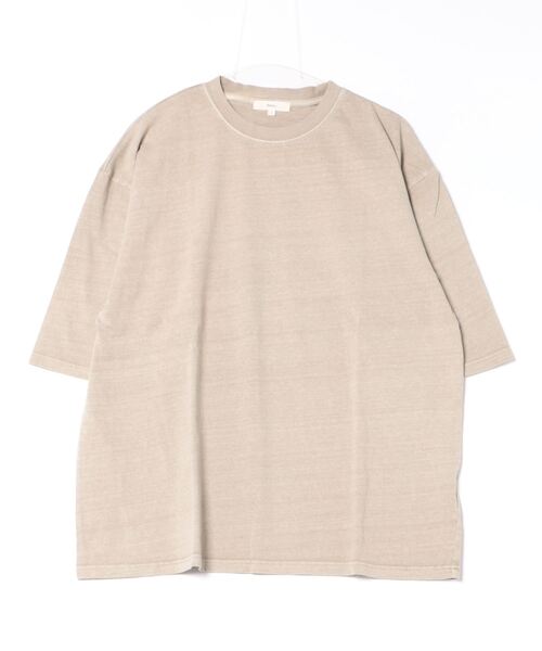 Revo.(レボ)の「Revo. 16/-OE天竺 ピグメント加工 半袖Teeシャツ(Tシャツ/カットソー・メンズ・グリーン/グレイッシュベージュ/レッド/ブラック・2/1)」の14枚目の写真