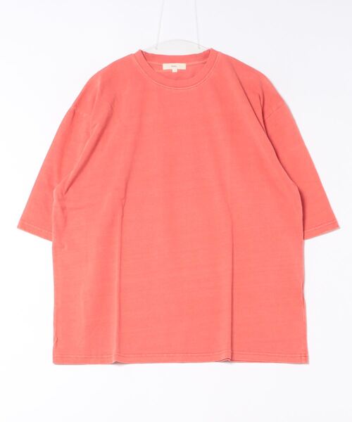 Revo.(レボ)の「Revo. 16/-OE天竺 ピグメント加工 半袖Teeシャツ(Tシャツ/カットソー・メンズ・グリーン/グレイッシュベージュ/レッド/ブラック・2/1)」の16枚目の写真