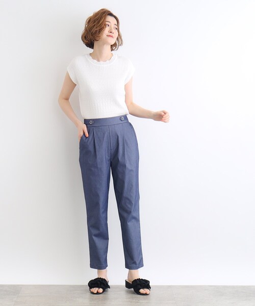 grove（グローブ）の「◆＜接触冷感・多サイズ＞サマーハイパーストレッチテーパードパンツ（その他パンツ・レディース・ブラック/ブラック系1/カーキ/ベージュ/ネイビー・03/02/00/01/04/05）」の8枚目の写真