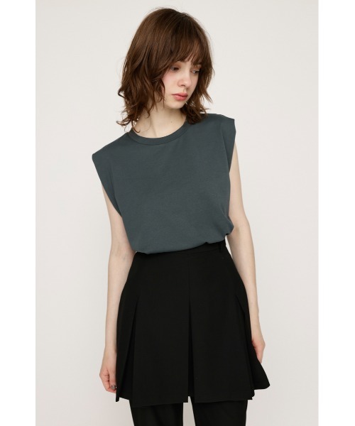 SLY(スライ)の「BASIC CREW NECK T/T ベーシック クルーネック タンクトップ(Tシャツ/カットソー・レディース・ホワイト/ライトブルー/ブラック/ダークグレー・FREE)」の5枚目の写真