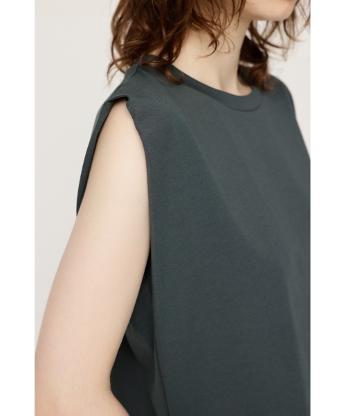 【プリーツプリーズ】美品　タンクトップ　クルーネック　裾ゴム　シアー素材 セール】BASIC CREW NECK T/T ベーシック クルーネック タンク