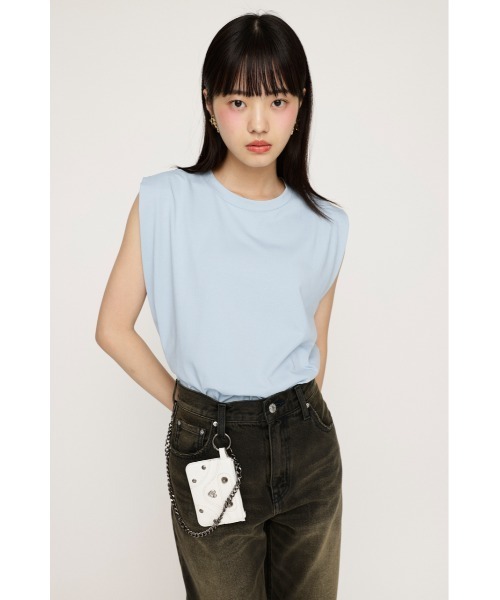 SLY(スライ)の「BASIC CREW NECK T/T ベーシック クルーネック タンクトップ(Tシャツ/カットソー・レディース・ホワイト/ライトブルー/ブラック/ダークグレー・FREE)」の14枚目の写真