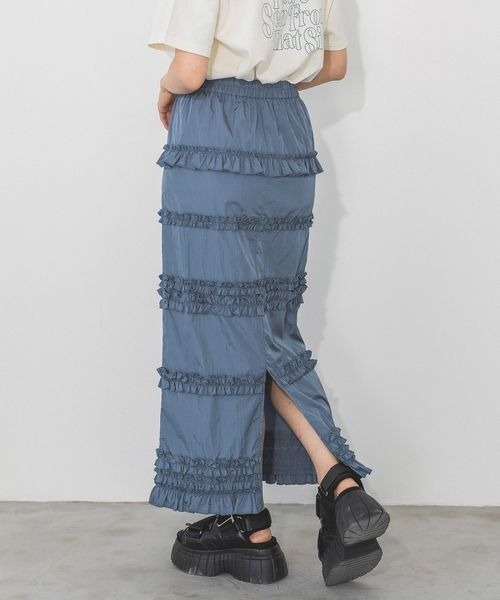 PAGEBOY(ページボーイ)の「フリルナロースカート(スカート・レディース・グレー/ブルー/ブラック・FREE)」の3枚目の写真