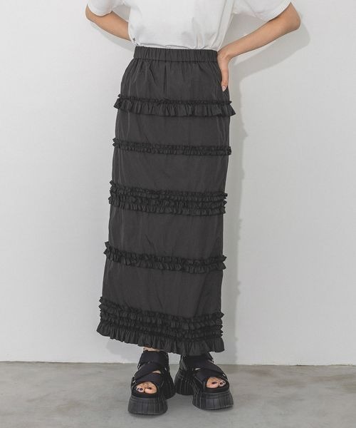 PAGEBOY(ページボーイ)の「フリルナロースカート(スカート・レディース・グレー/ブルー/ブラック・FREE)」の2枚目の写真