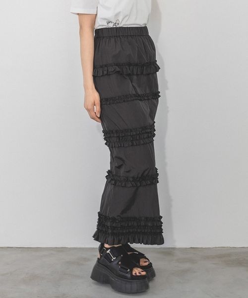 PAGEBOY(ページボーイ)の「フリルナロースカート(スカート・レディース・グレー/ブルー/ブラック・FREE)」の5枚目の写真